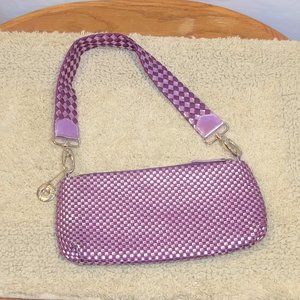 The Sak Handbag Shoulder Bag Purse Diamond Pattern Pockets Card Slots Purple